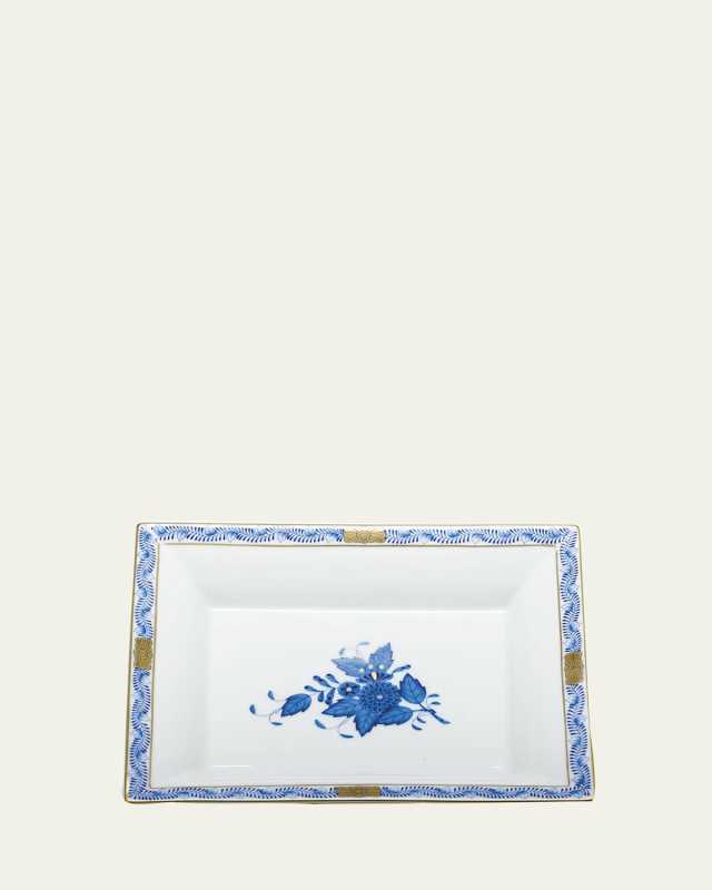 Chinese Bouquet Blue Jewelry Tray